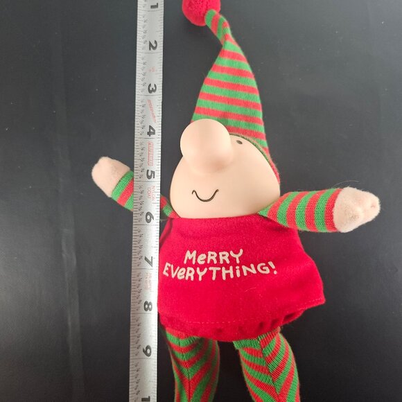 1988 Ziggy Christmas Merry Everything Plush Doll In His Pajamas Green And Red - Picture 9 of 10